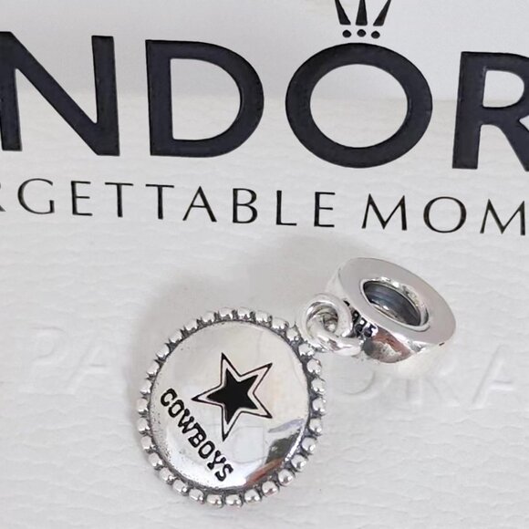 Pandora Dallas Cowboys NFL Logo Exclusive Dangle Charm with box - Picture 1 of 10